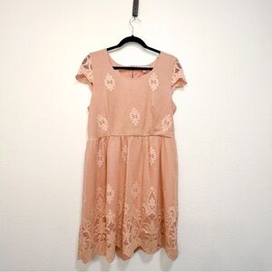 Love,Fire Blush pink lace dress size L